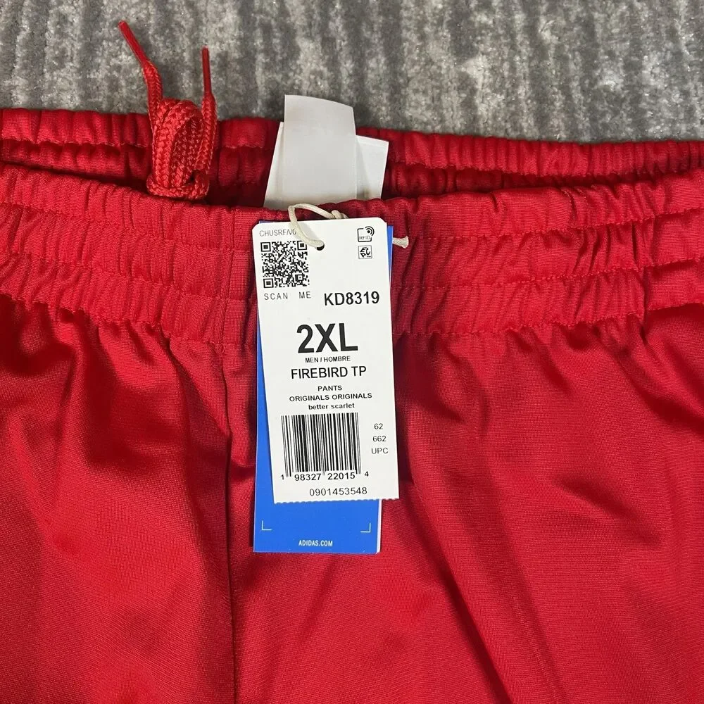 Adidas Originals Firebird Track Suit Mens 2XL Red 3-Stripes Set KD8307 KD8319